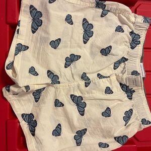 American Eagle Outfitters White Boxers with Blue Butterfly Print